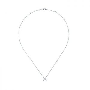 14k White Gold Diamond Bar Necklace NK4941W45JJ