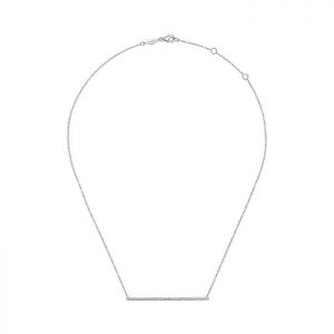 14k White Gold Diamond Bar Necklace NK5213W45JJ