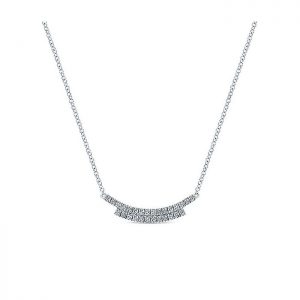 14k White Gold Diamond Bar Necklace NK5319W45JJ