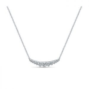 14k White Gold Diamond Bar Necklace NK5322W45JJ