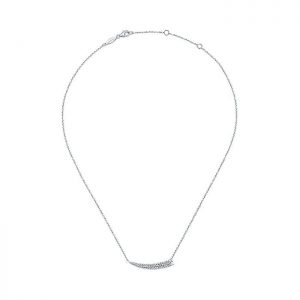14k White Gold Diamond Bar Necklace NK5358W45JJ