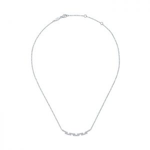 14k White Gold Diamond Bar Necklace NK5566W45JJ