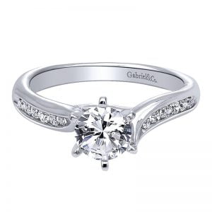 14k White Gold Diamond Bypass Engagement Ring ER10124W44JJ
