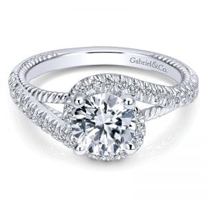 14k White Gold Diamond Bypass Engagement Ring ER10128W44JJ