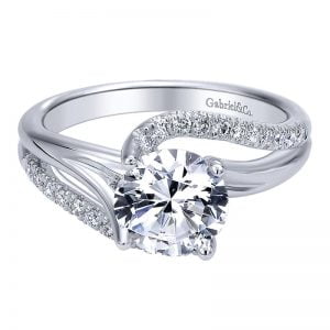 14k White Gold Diamond Bypass Engagement Ring ER10196W44JJ