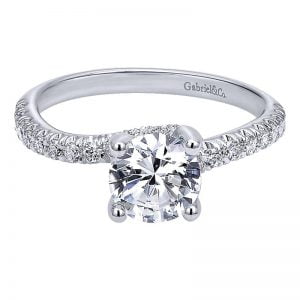 14k White Gold Diamond Bypass Engagement Ring ER10295W44JJ