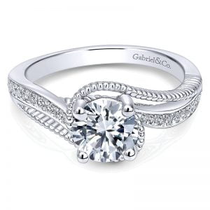 14k White Gold Diamond Bypass Engagement Ring ER10314W44JJ