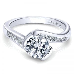 14k White Gold Diamond Bypass Engagement Ring ER10436W44JJ