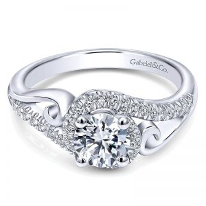 14K White Gold Diamond Bypass 14K White Gold Engagement Ring ER10450W44Jj