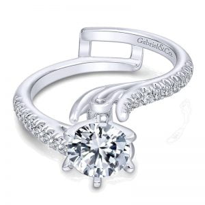 14k White Gold Diamond Bypass Engagement Ring ER10483W44JJ