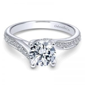 14k White Gold Diamond Bypass Engagement Ring ER10794W44JJ