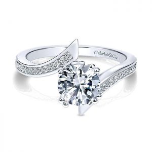 14K White Gold Diamond Bypass 14K White Gold Engagement Ring ER11684R4W44Jj