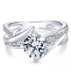 14K White Gold Diamond Bypass 14K White Gold Engagement Ring ER12335R4W44Jj