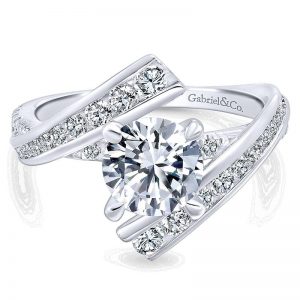 14K White Gold Diamond Bypass 14K White Gold Engagement Ring ER12336R4W44Jj
