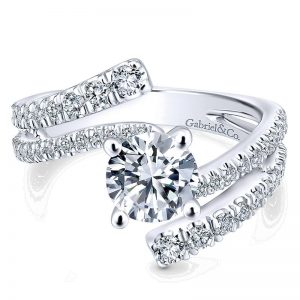 14K White Gold Diamond Bypass 14K White Gold Engagement Ring ER12584R4W44Jj