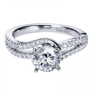 14k White Gold Diamond Bypass Engagement Ring ER6681W44JJ
