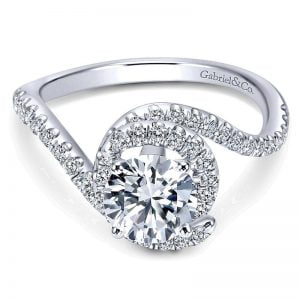 14k White Gold Diamond Bypass Engagement Ring ER7221W44JJ