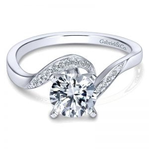 14k White Gold Diamond Bypass Engagement Ring ER7244W44JJ