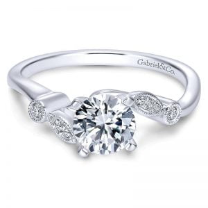 14k White Gold Diamond Bypass Engagement Ring ER8131W44JJ