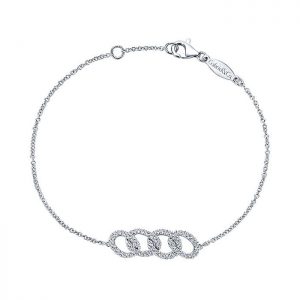 14k White Gold Diamond Chain Bracelet TB3896W45JJ