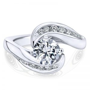 14K White Gold Diamond Channel Bypass 14K White Gold Engagement Ring ER4309W44Jj