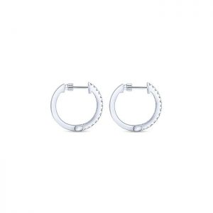 14k White Gold Diamond Classic Hoop Earrings EG10845W45JJ