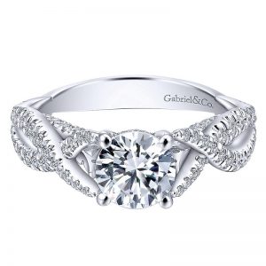 14K White Gold Engagement Ring ER12616R4W44Jj