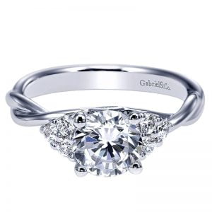 14k White Gold Diamond Criss Cross Engagement Ring ER8952W44JJ