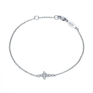 14k White Gold Diamond Cross Bracelet TB2725W45JJ