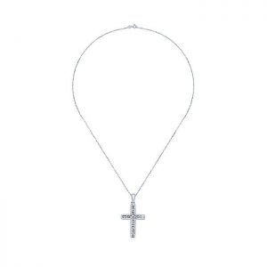14k White Gold Diamond Cross Pendant PC459W45JJ