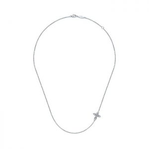 14k White Gold Diamond Cross Necklace NK4125W45JJ