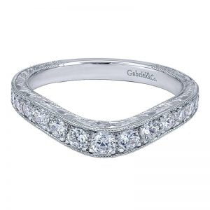 14k White Gold Diamond Curved Anniversary Band AN10961W44JJ