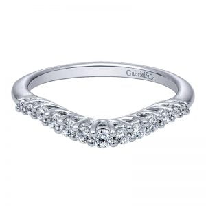 14k White Gold Diamond Curved Anniversary Band AN10964W44JJ
