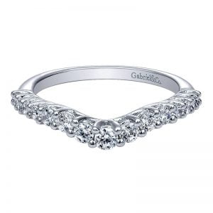 14k White Gold Diamond Curved Anniversary Band AN10970W44JJ