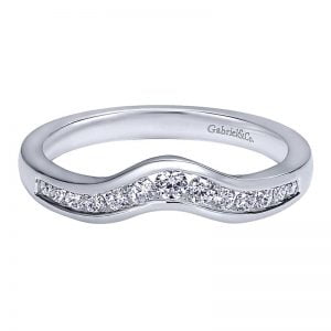 14k White Gold Diamond Curved Anniversary Band AN10973W44JJ