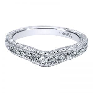 14k White Gold Diamond Curved Anniversary Band AN10976W44JJ