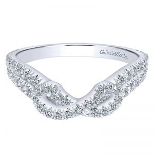 14k White Gold Diamond Curved Anniversary Band AN11005W44JJ