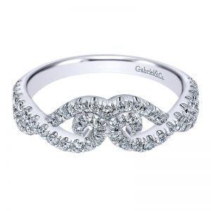 14k White Gold Diamond Curved Anniversary Band AN11008W44JJ