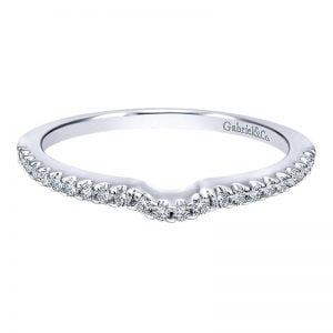 14k White Gold Diamond Curved Wedding Band WB10002W44JJ
