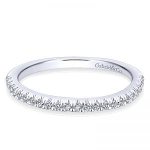 14k White Gold Diamond Curved Wedding Band WB10103W44JJ