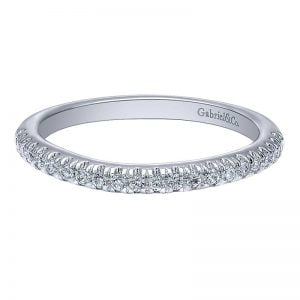 14k White Gold Diamond Curved Wedding Band WB10195W44JJ