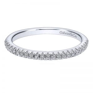 14k White Gold Diamond Curved Wedding Band WB10204W44JJ