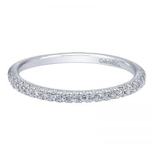 14k White Gold Diamond Curved Wedding Band WB10752W44JJ