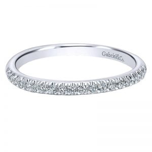 14k White Gold Diamond Curved Wedding Band WB10908W44JJ