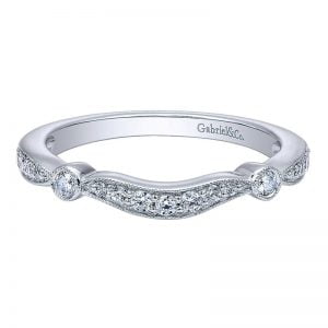 14k White Gold Diamond Curved Wedding Band WB10928W44JJ
