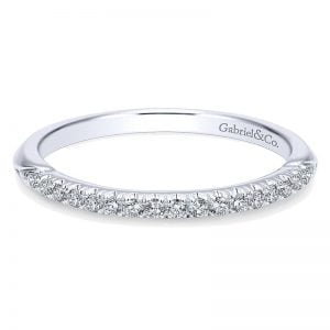 14k White Gold Diamond Curved Wedding Band WB11713R3W44JJ