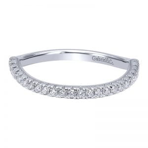 14k White Gold Diamond Curved Wedding Band WB11720R4W44JJ