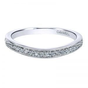 14k White Gold Diamond Curved Wedding Band WB11723R4W44JJ