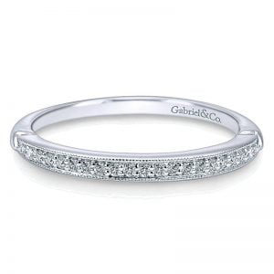 14k White Gold Diamond Curved Wedding Band WB11746R4W44JJ