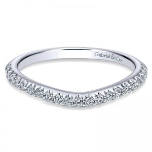 14k White Gold Diamond Curved Wedding Band WB11760R4W44JJ
